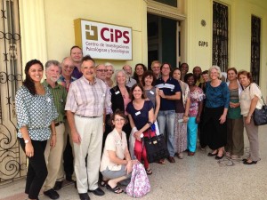 APA group with Cuban researchers at the Center for Psychological and Sociological Investigation